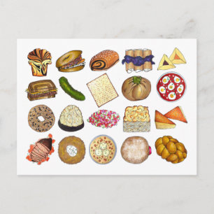 Jewish Cooking Cuisine Holiday Dinner Foods Print Postcard
