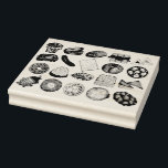 Jewish Cooking Cuisine Holiday Dinner Foods Print Rubber Stamp<br><div class="desc">Design features an original illustration of an assortment of popular foods in Jewish cuisine, including: babka, bagel with cream cheese and lox, rugelach, blueberry blintzes, hamantash, reuben sandwich, kosher dill pickle, matzah, spinach knish, shakshuka, everything bagel, coconut macaroon, Israeli salad, kugel, bourekas, beef brisket, latkes with sour cream, matzo ball...</div>