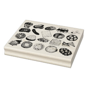 Jewish Cooking Cuisine Holiday Dinner Foods Print Rubber Stamp