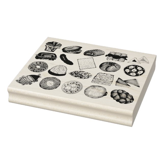 Jewish Cooking Cuisine Holiday Dinner Foods Print Rubber Stamp (Stamp)