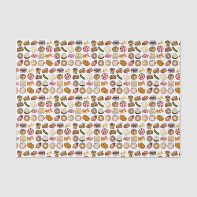 Jewish Cooking Cuisine Holiday Dinner Foods Print Tissue Paper (Front)