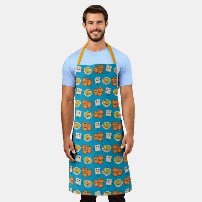 Jewish Cuisine Cartoon Apron (Worn)