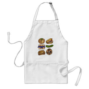 Jewish Deli Cuisine Bagel Knish Blintz Lox Pickle Standard Apron