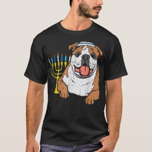 Jewish English Bulldog Dog Hanukkah Pyjamas Chanuk T-Shirt