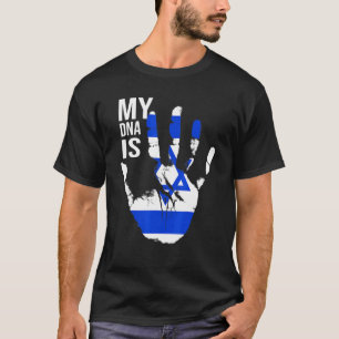 Jewish Flag Israel Flag My Dna Is Jewish Proud Zio T-Shirt