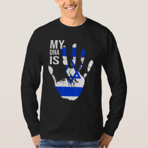 Jewish Flag Israel Flag My Dna Is Jewish Proud Zio T-Shirt