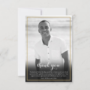 Jewish Funeral Black and White Photo Star Of David Thank You Card