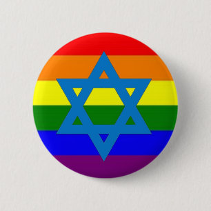 Jewish Gay Pride Flag 6 Cm Round Badge