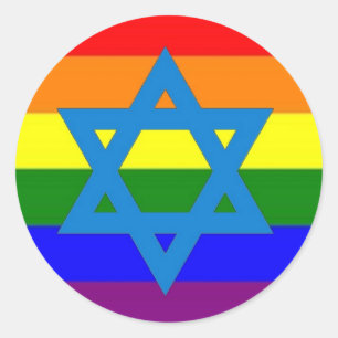 Jewish Gay Pride Flag Classic Round Sticker