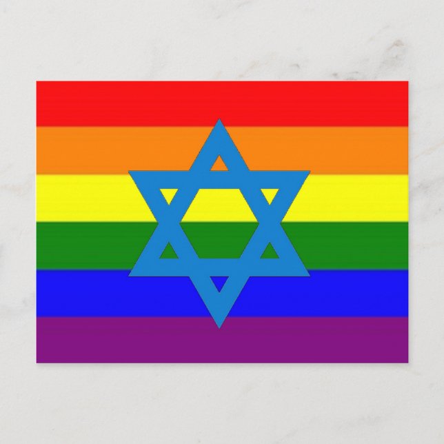 Jewish Gay Pride Flag Postcard (Front)