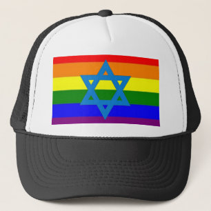 Jewish Gay Pride Flag Trucker Hat
