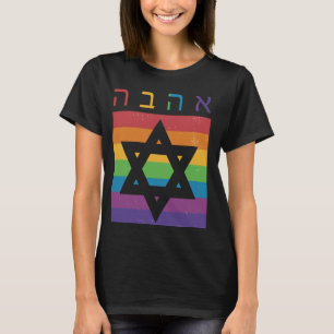 Jewish Gay Pride Rainbow LGBT Hebrew Passover Jewi T-Shirt