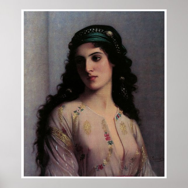 Jewish Girl in Tangiers, Charles Landelle Poster (Front)