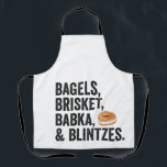 Jewish Hanukkah Bagels Brisket Bakka Blintzes Gift Apron<br><div class="desc">hanukkah, passover, yiddish, chanukah, jewish, menorah, jew, gift, birthday, latke</div>