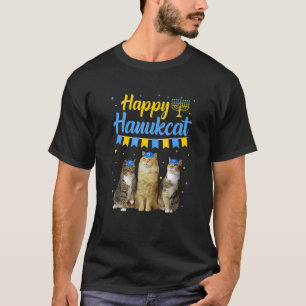 Jewish Hanukkah Cat Happy Hanukcat Christmas Sweat T-Shirt