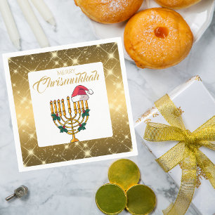 Jewish Hanukkah Celebration Merry Chrismukkah Napkin