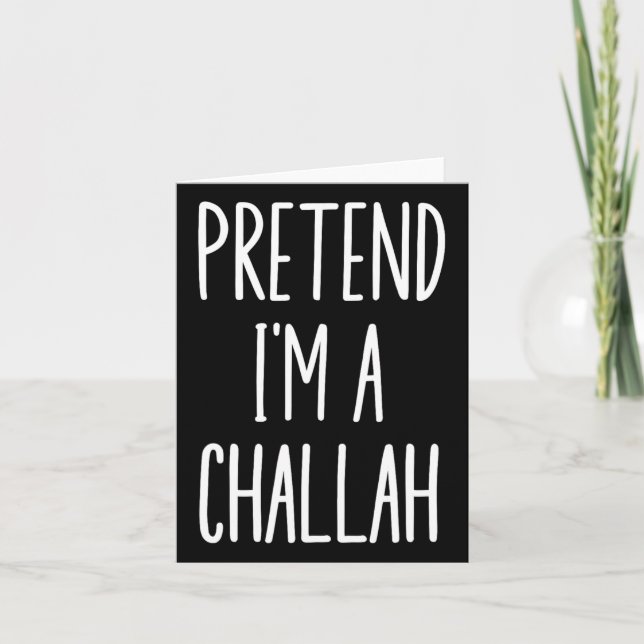 Jewish Hanukkah Challah Easy Halloween Costume  Card (Front)