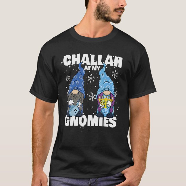 Jewish Hanukkah Menorah Dreidel Gnome Challah At M T-Shirt (Front)