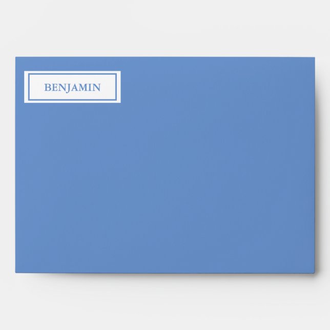 Jewish Hebrew Boy Naming Blue Invitation Envelope (Front)