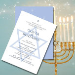 Jewish Hebrew Twin Boys Naming Invitation<br><div class="desc">A twin boys Hebrew Ceremony invitation for a Naming Day. The template has a blue themed design with the Star of David on the front. The design template is with a blue coloured text that is easily changed to your information. Choose from a range of paper types. The reverse has...</div>