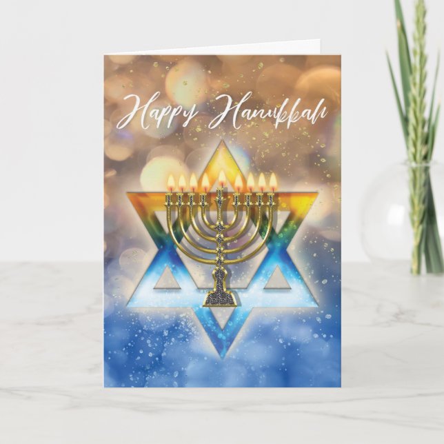 Jewish Holiday Card - Festival of Lights Hanukkah (Front)