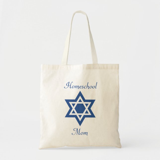 Jewish Homeschool Mom Star of David Tote Bag (Front)