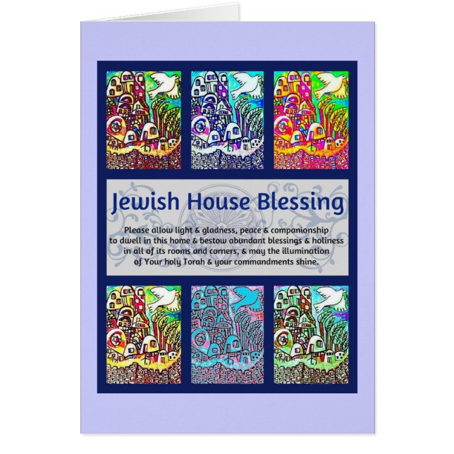 Jewish House Blessing City Of Jerusalem Card (Front)