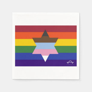 Jewish Inclusive Pride Flag Napkins