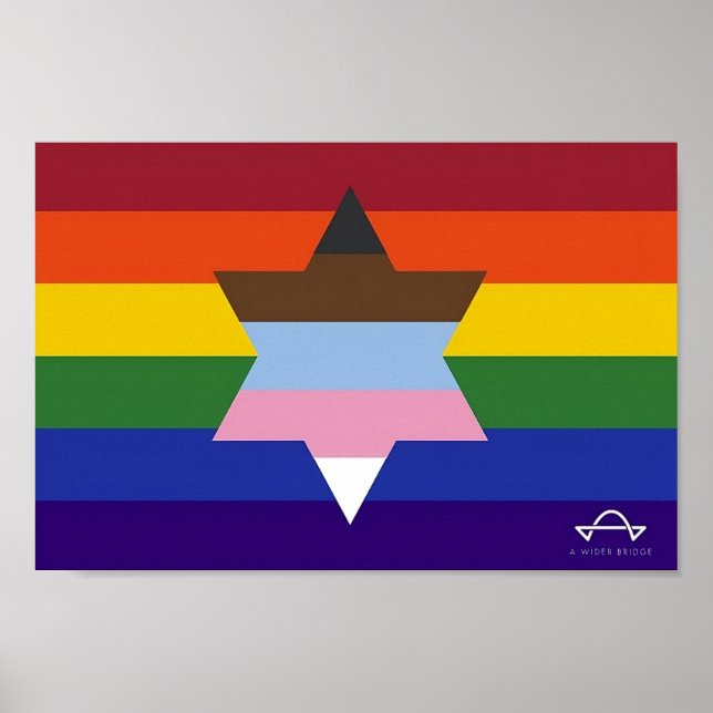 Jewish Inclusive Pride Flag Poster (Front)