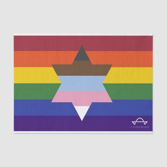 Jewish Inclusive Pride Flag Tissue Paper (Front)