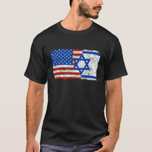 Jewish Israeli American Jew Flag Israel America US T-Shirt