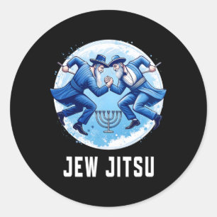 Jewish Jew Jitsu Funny Hanukkah Rabbi Karate Chanu Classic Round Sticker