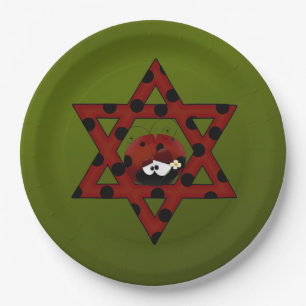 Jewish Ladybug Star of David Paper Plate