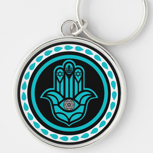 Jewish luck And Prosperity Gift Key Ring (Front)