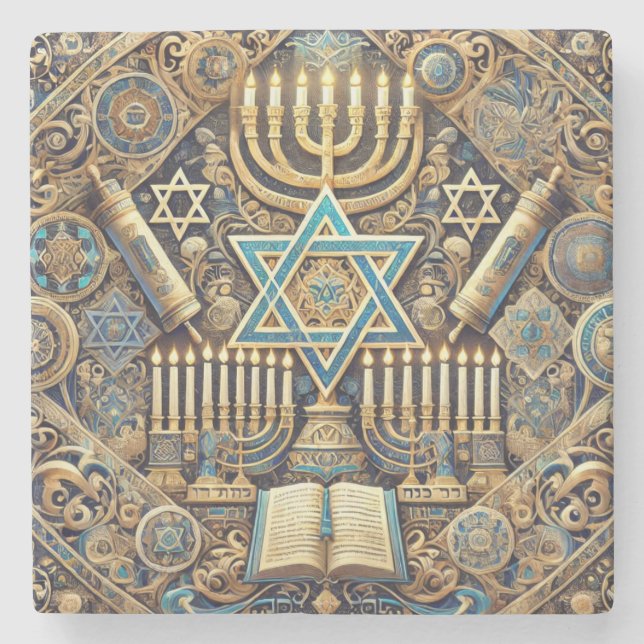 Jewish marble coaster (Front)