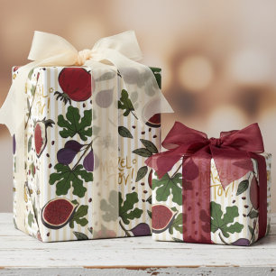 Jewish Mazel Tov Pomegranates, Figs, Honey Bees Wrapping Paper