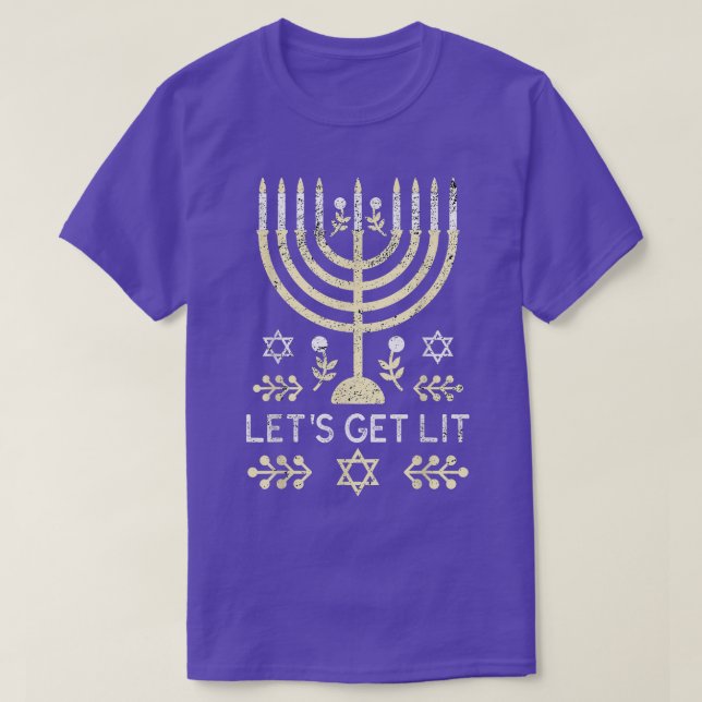 Jewish Menorah Funny Hanukkah T-Shirt (Design Front)