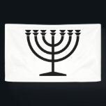 Jewish Menorah (Symbol of Judaism) Banner<br><div class="desc">This design features an illustration of a menorah, used by Jewish people to celebrate the eight-day holiday of Hanukkah. The menorah is a nine-branched candelabrum that is lit during Hanukkah. Eight of the nine branches hold lights (candles or oil lamps) that symbolise the eight nights of the holiday; on each...</div>