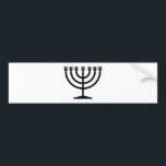 Jewish Menorah (Symbol of Judaism) Bumper Sticker<br><div class="desc">This design features an illustration of a menorah, used by Jewish people to celebrate the eight-day holiday of Hanukkah. The menorah is a nine-branched candelabrum that is lit during Hanukkah. Eight of the nine branches hold lights (candles or oil lamps) that symbolise the eight nights of the holiday; on each...</div>