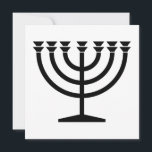 Jewish Menorah (Symbol of Judaism) Card<br><div class="desc">This design features an illustration of a menorah, used by Jewish people to celebrate the eight-day holiday of Hanukkah. The menorah is a nine-branched candelabrum that is lit during Hanukkah. Eight of the nine branches hold lights (candles or oil lamps) that symbolise the eight nights of the holiday; on each...</div>