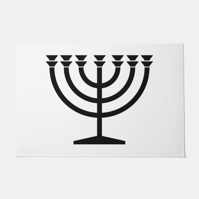 Jewish Menorah (Symbol of Judaism) Doormat (Front)