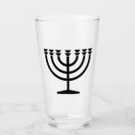 Jewish Menorah (Symbol of Judaism) Glass<br><div class="desc">This design features an illustration of a menorah, used by Jewish people to celebrate the eight-day holiday of Hanukkah. The menorah is a nine-branched candelabrum that is lit during Hanukkah. Eight of the nine branches hold lights (candles or oil lamps) that symbolise the eight nights of the holiday; on each...</div>