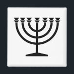 Jewish Menorah (Symbol of Judaism) Magnet<br><div class="desc">This design features an illustration of a menorah, used by Jewish people to celebrate the eight-day holiday of Hanukkah. The menorah is a nine-branched candelabrum that is lit during Hanukkah. Eight of the nine branches hold lights (candles or oil lamps) that symbolise the eight nights of the holiday; on each...</div>