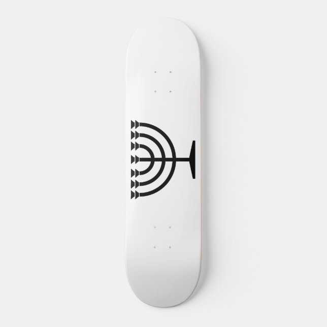 Jewish Menorah (Symbol of Judaism) Skateboard (Front)