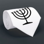 Jewish Menorah (Symbol of Judaism) Tie<br><div class="desc">This design features an illustration of a menorah, used by Jewish people to celebrate the eight-day holiday of Hanukkah. The menorah is a nine-branched candelabrum that is lit during Hanukkah. Eight of the nine branches hold lights (candles or oil lamps) that symbolise the eight nights of the holiday; on each...</div>