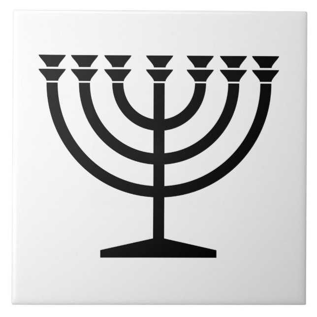 Jewish Menorah (Symbol of Judaism) Tile (Front)