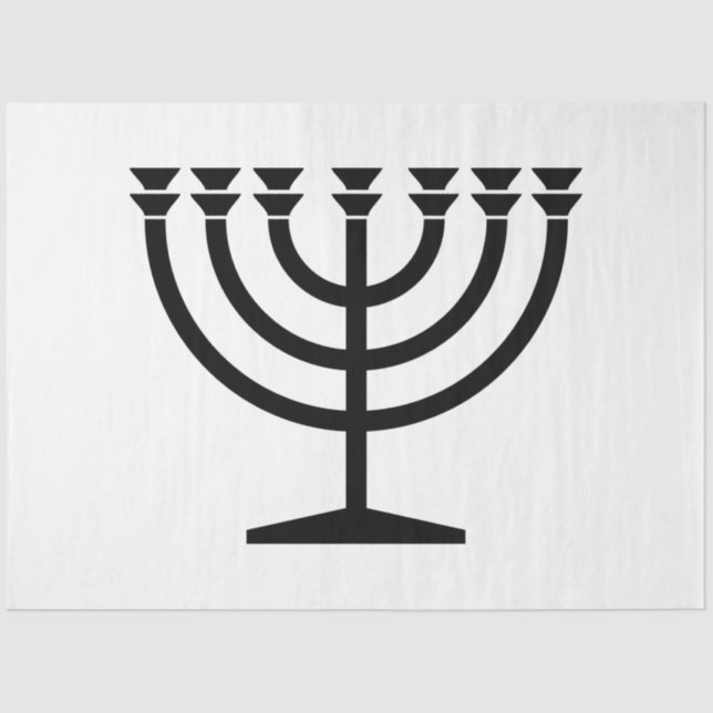 Jewish Menorah (Symbol of Judaism) Tissue Paper (Front)