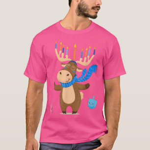 Jewish Moose Funny Hanukkah Moose Girl Women Paja T-Shirt