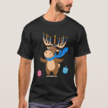 Jewish Moose Funny Hanukkah Moose Girl Women Pajam T-Shirt<br><div class="desc">Awesome JewMoose Funny Jewish Moose Hanukkah Jew Gift Tee for those who love to speak Yiddish or Hebrew Holiday Anniversary, Thanksgiving, eating latkes with their family, lighting menorah, playing dreidel on Chanukah. Great Hanukkah gift for kids. This winter tee is a great gift for dad, father, mum, mother, son, daughter,...</div>