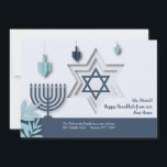 Jewish Moving Announcement<br><div class="desc">Let everyone know of your new address with this handsome announcement featuring Jewish elements. Perfect for Hanukkah greetings too!. (Image by Freepik). The card is easy to customise with your wording, font and font colour. Not exactly what you're looking for? All our products can be custom designed to meet your...</div>